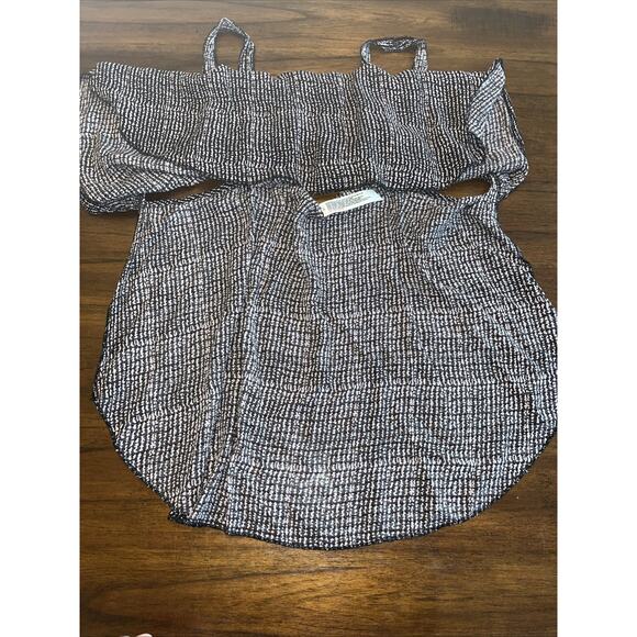 Intimately Free People Top Black/Pink Side Slits Tank Cami Bow Sz M Coquette - Picture 8 of 11